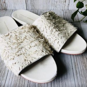 Loeffler Randall • Ava Ivory Leather Fringe Sandal